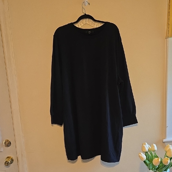 Ellos Black Long Sleeve Dress Plus Size P2P 33 L 38 - Picture 1 of 10